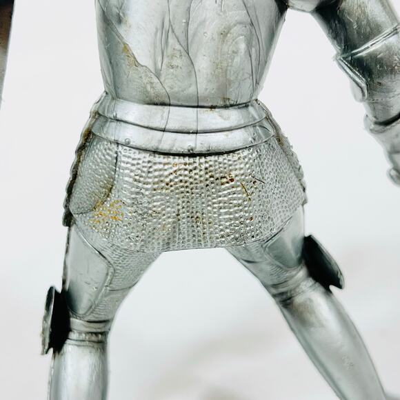 Vintage Louis Marx & Co. Medieval Knight 6” Silver Toy Soldier 1964 - Picture 10 of 15